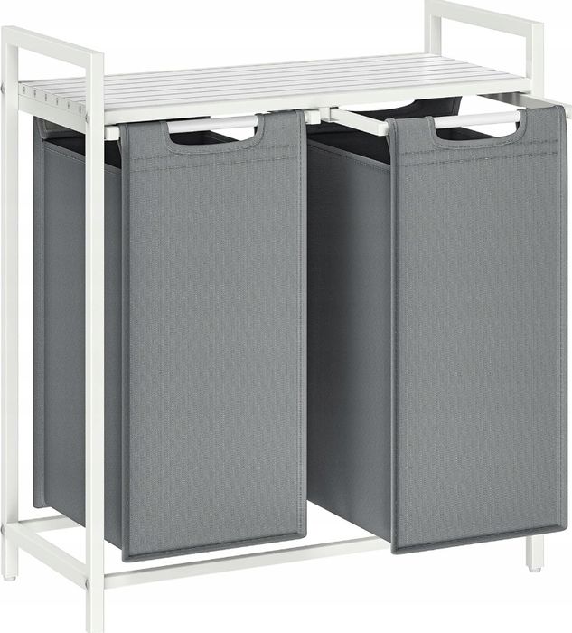 Kosz wolnostojący na pranie Songmics 92l szary