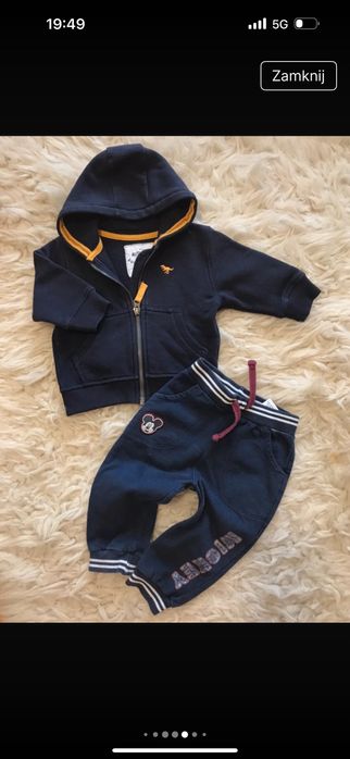 Bluzy dresowe kangurka polarowa spodnie joggery dresy bluzki zestaw 74
