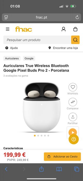 Google Pixel Buds Pro 2 (ainda com garantia)