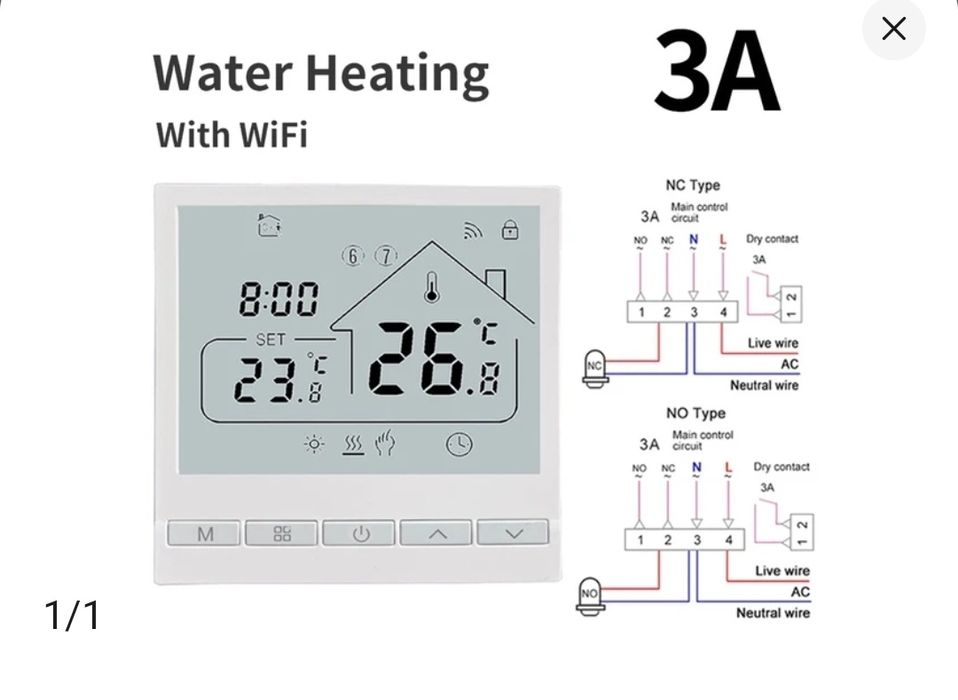 Regulator temperatury  do ogrzewania wody wifii  tuya