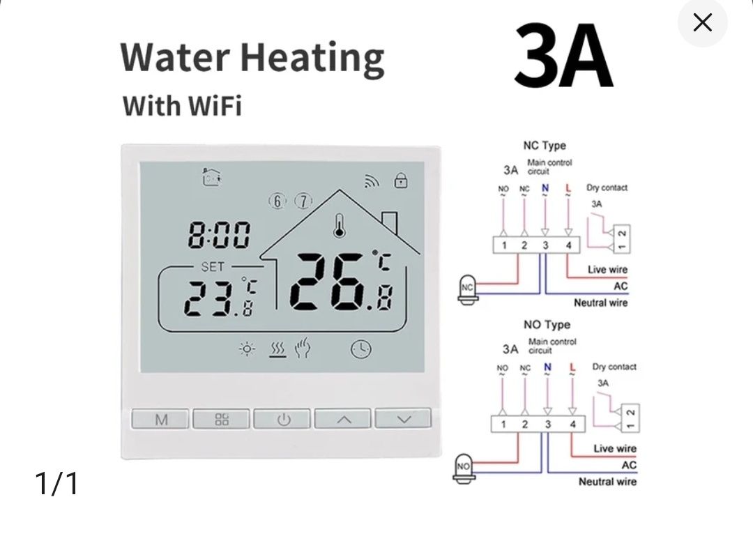 Regulator temperatury  do ogrzewania wody wifii  tuya