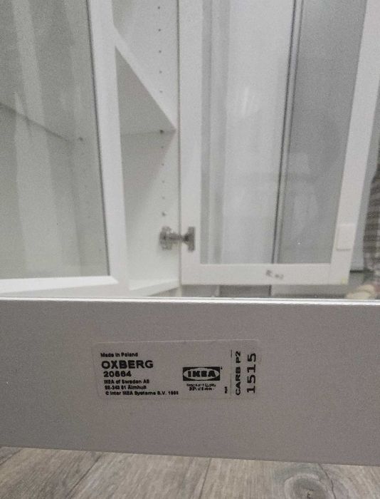 IKEA OXBERG - Drzwi szklane, kolor biały, wym. 40x35 cm - używane 6szt