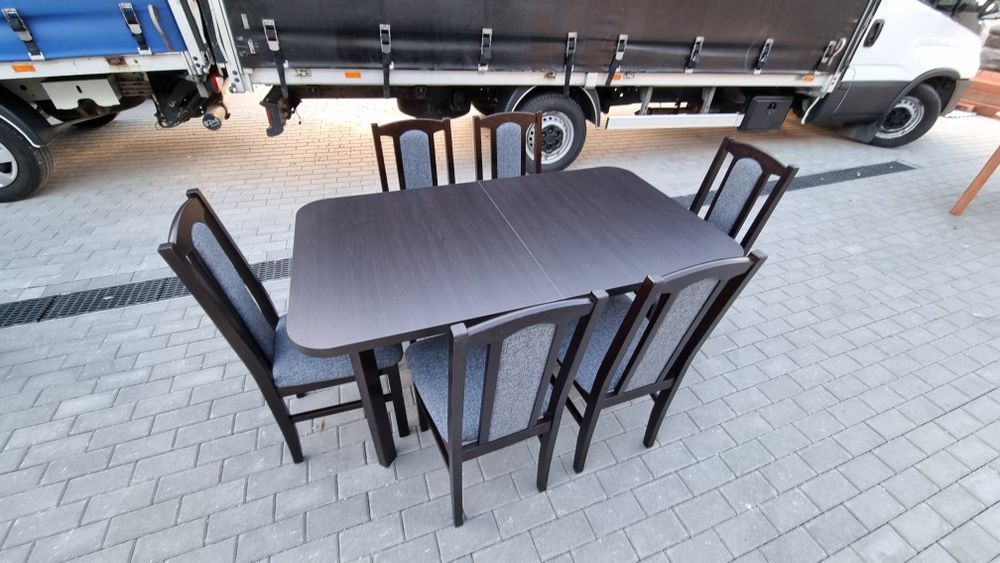 Najlepsza cena: Stół + 6 krzeseł, wenge + grafit, dostawa cała POLSKA