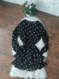 Mini sukienka z falbankami Gina Tricot retro style delikatna mgiełka r