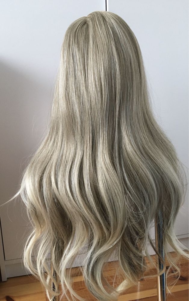 Nowa peruka dlugie syntetyczne włosy blond 70cm
