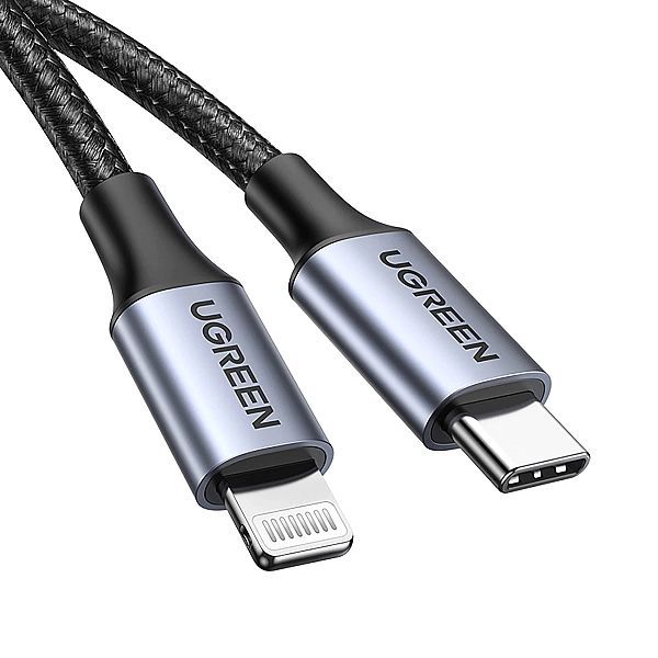 Kabel Ugreen Us304, 60759 Lightning - Usb-c 2.0 MFi 1 m - szary