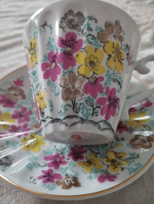 Чайна пара "Квіти" ,або "Ситець" ЛФЗ