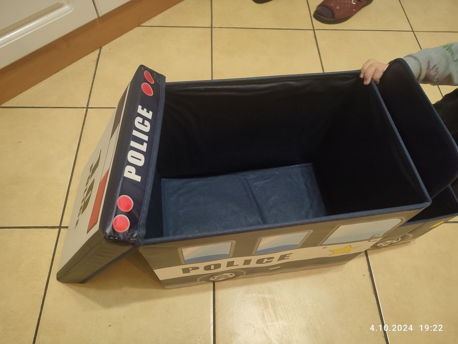 Nowy kosz pojemnik na zabawki dla dziecka Policja
