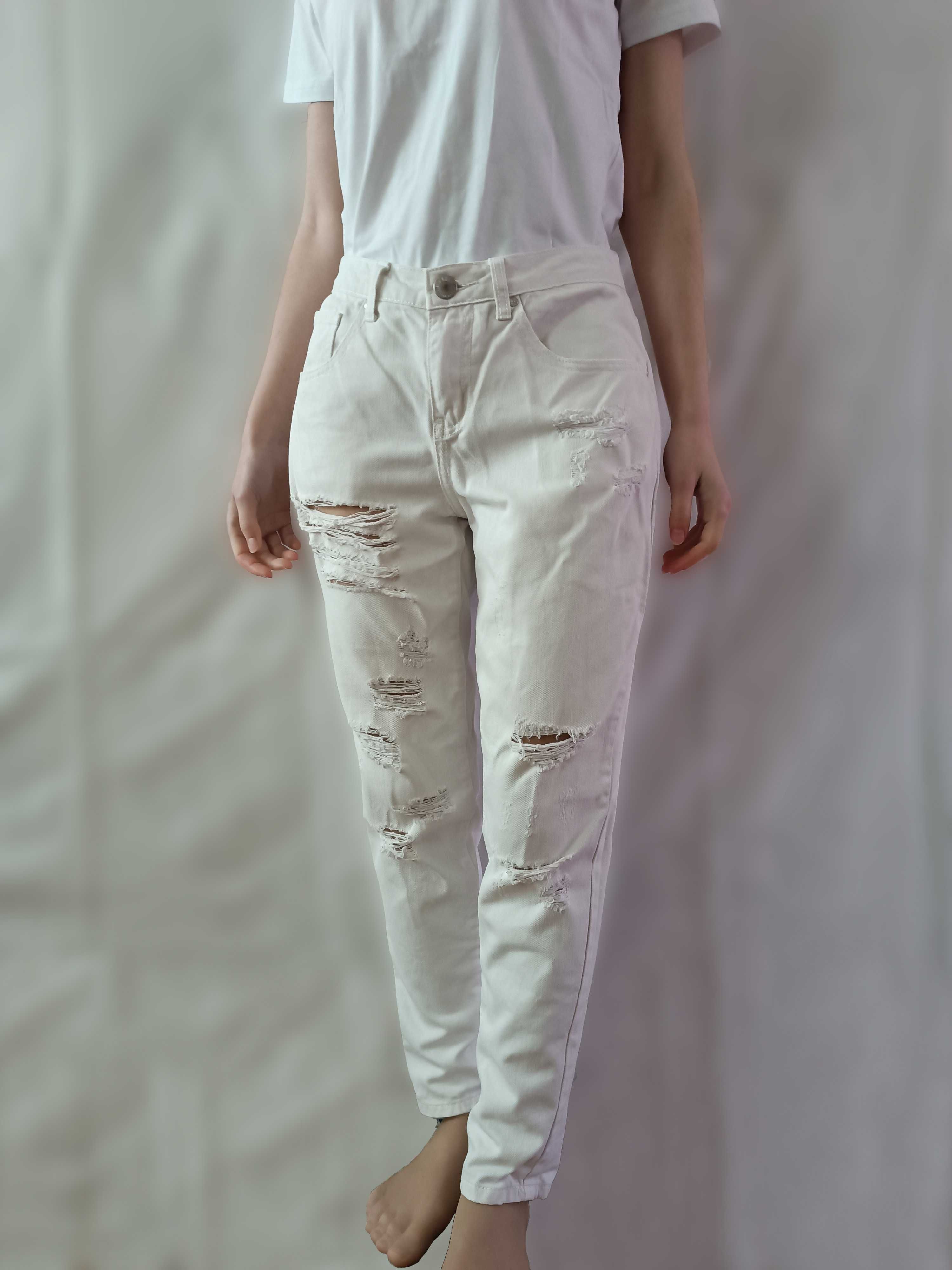 Джинси білі MOXITO/ білі рвані джинси/ рваные джинси