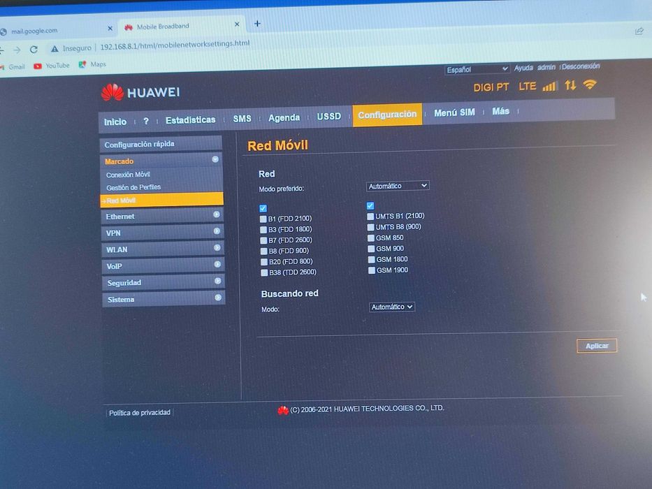 Router Wi-Fi 4G Huawei B310