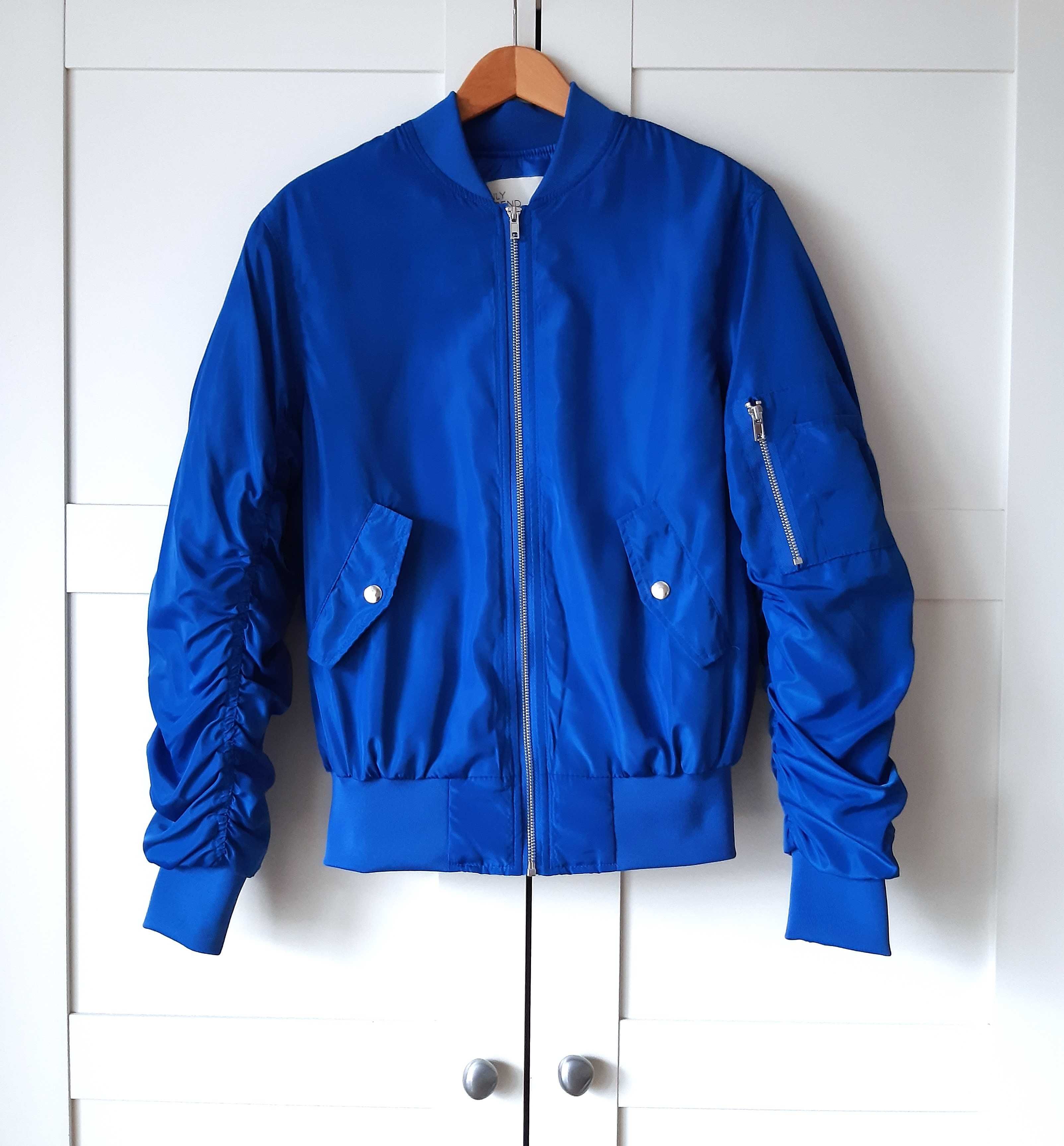 NLY Trend Kurtka Damska Niebieska Przejściowa Bomber Jacket XXS/ XS