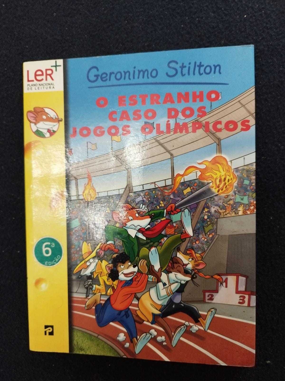 5 livros, Joe Carrot, Uma Aventura, Geronimo Stilton, Robinson Crusoé