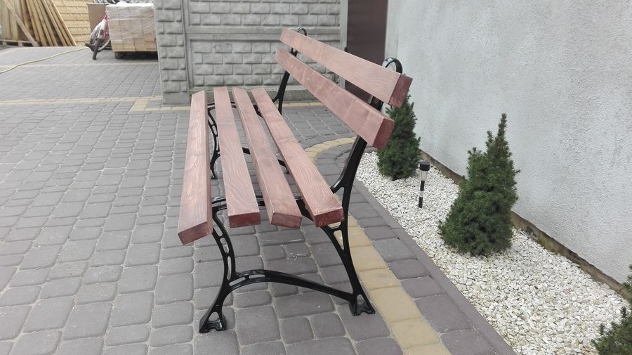 Ławka parkowa ogrodowa żeliwna drewniana producent świerk 175 cm
