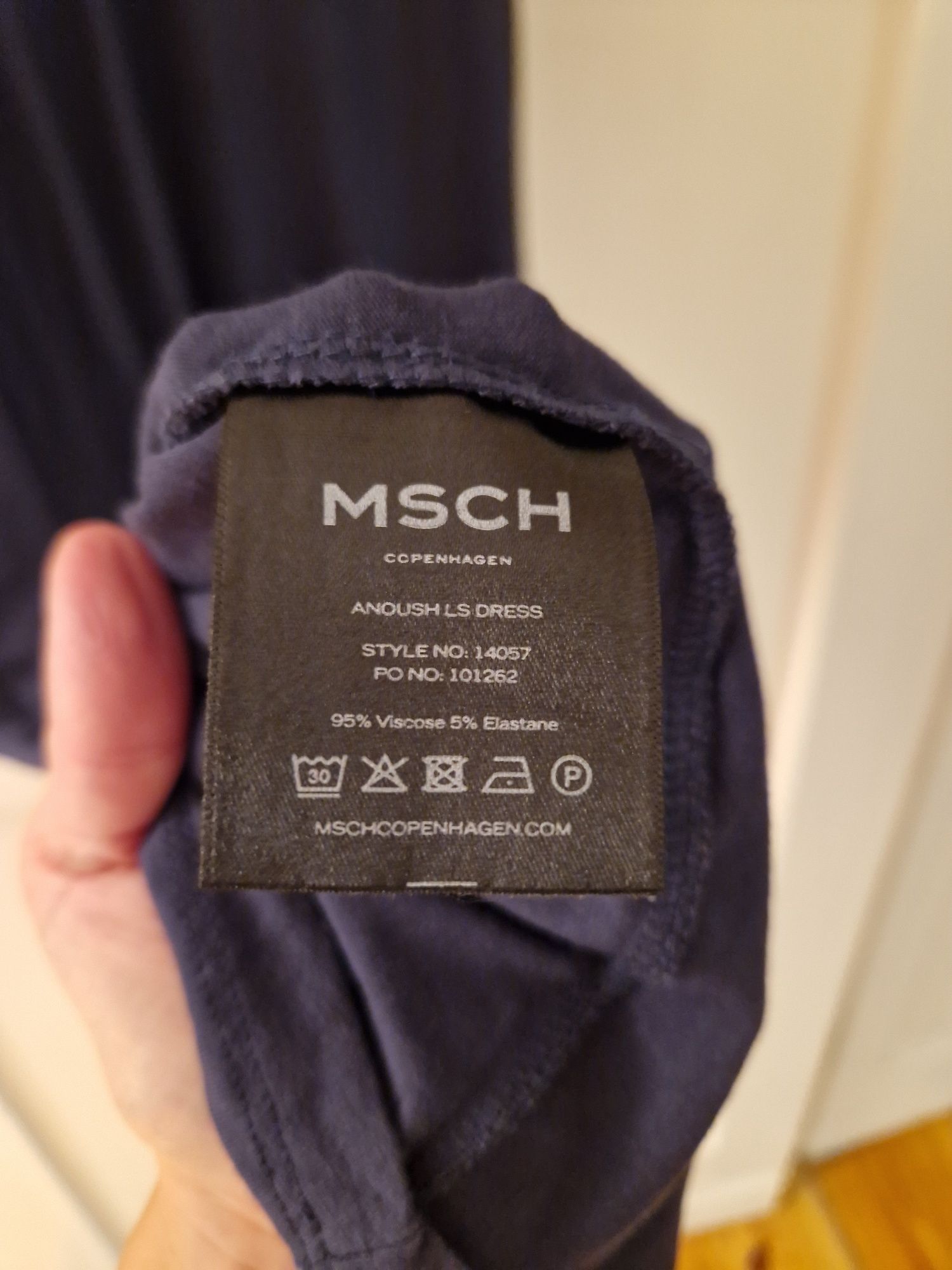 MSCH Copenhagen sukienka XS 34 wiskoza wiązana taliowana