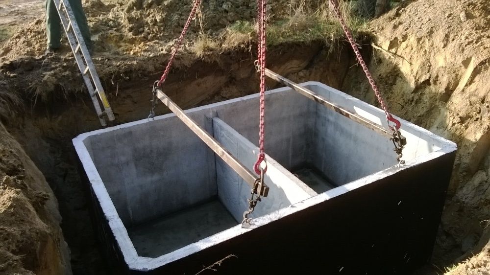 Zbiorniki betonowe szambo piwnica 8 dwukomorowe gnojowica ścieki