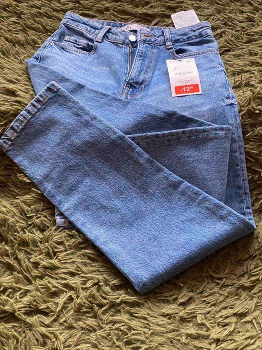 Нові джинси жіночі Zara mom-fit з високою посадкою розміру 34