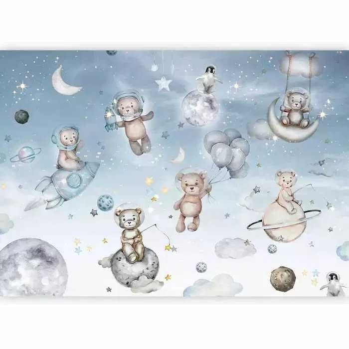 Fototapeta "PREMIUM" MISIE I PINGWINY w kosmosie (450x315 cm)