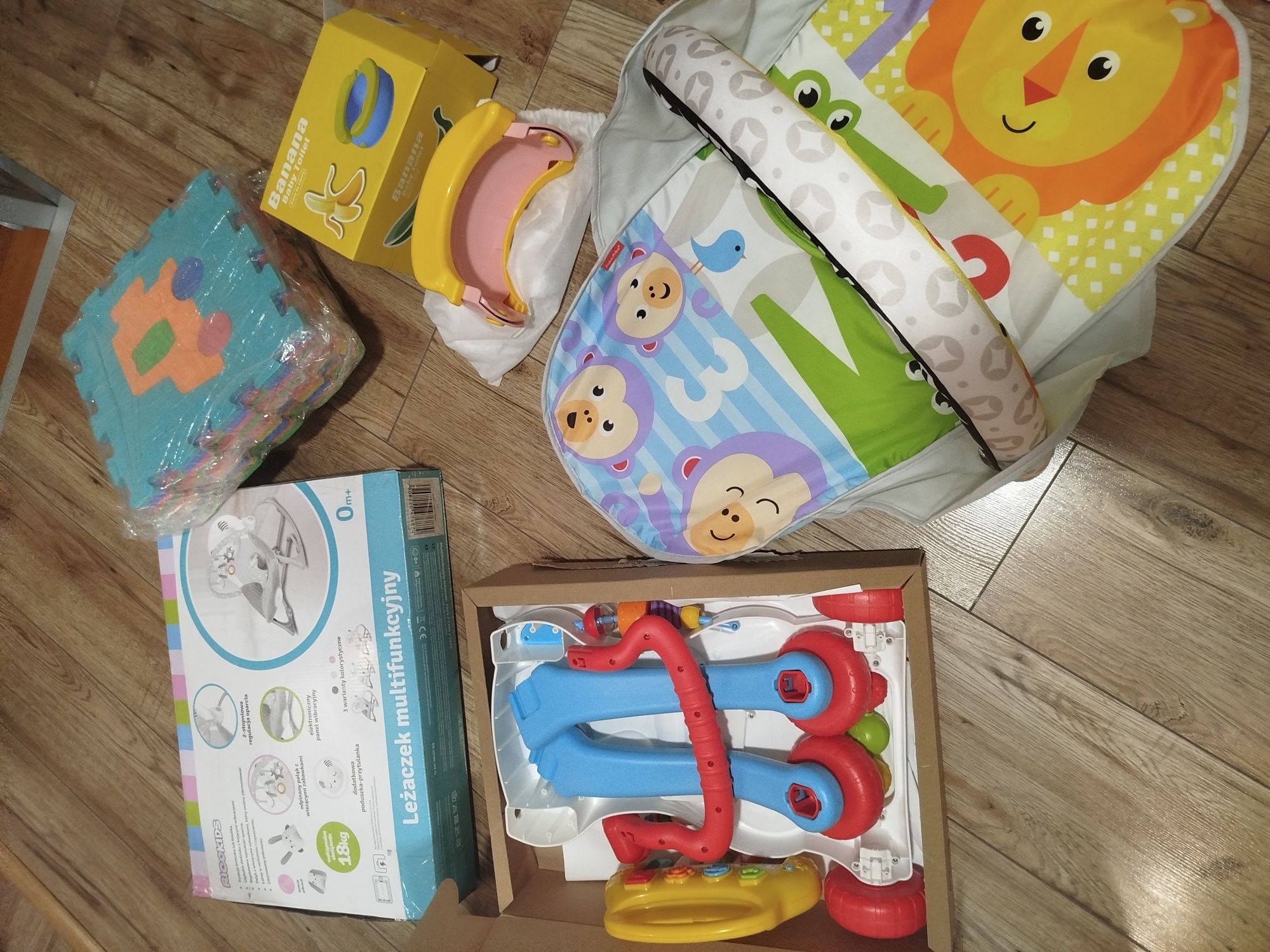 Nocnik,banan, pchaczyk, jeździk, łóżeczko, huśtawka