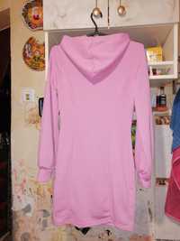 Спортивное розовое платье Shein teen, туника с капюшоном, платье