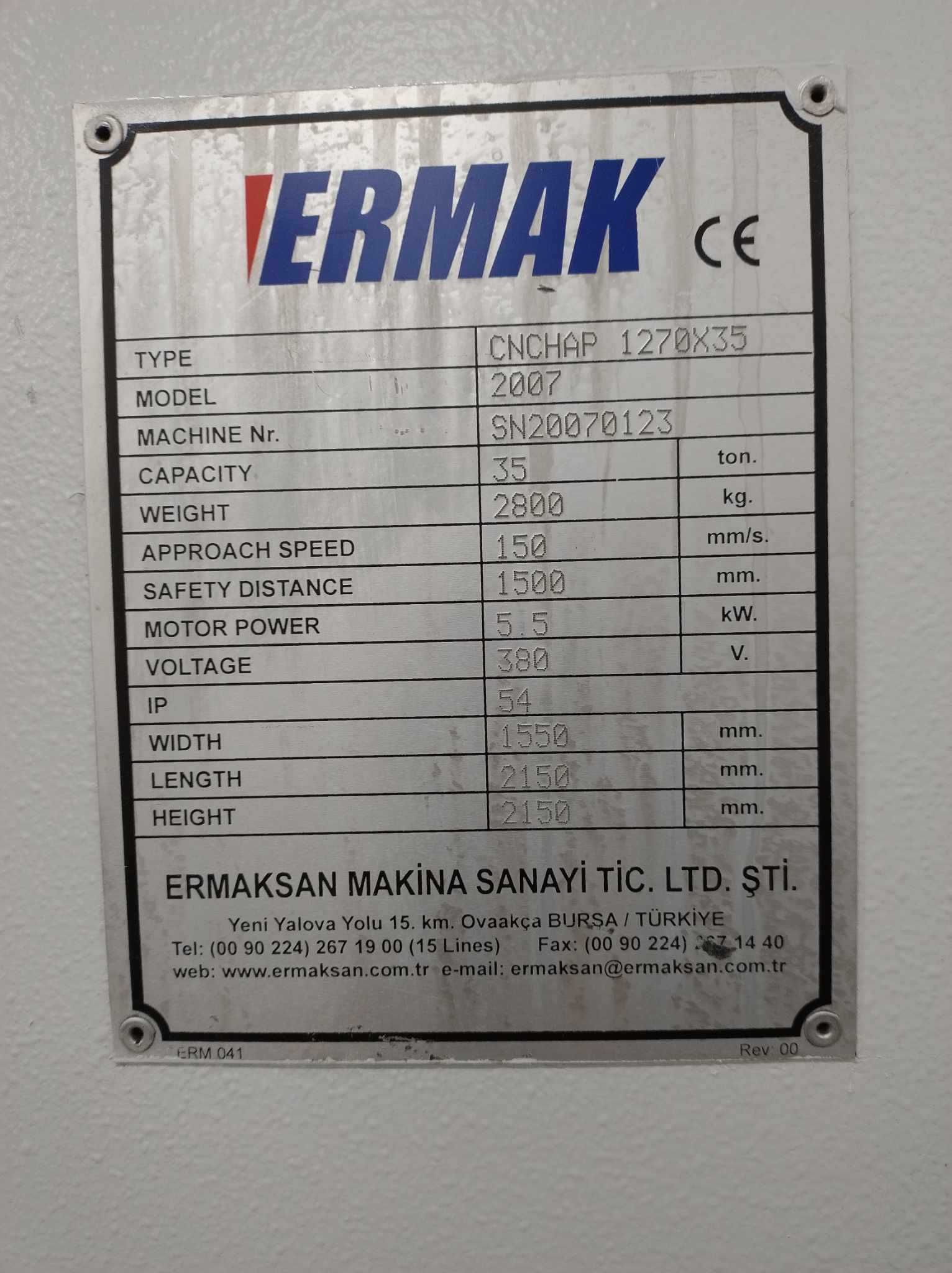 Prasa krawędziowa ERMAK CNC HAP 1270x35T