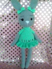 Ogromny 53 cm amigurumi handmade królik króliczka szydełko personaliza