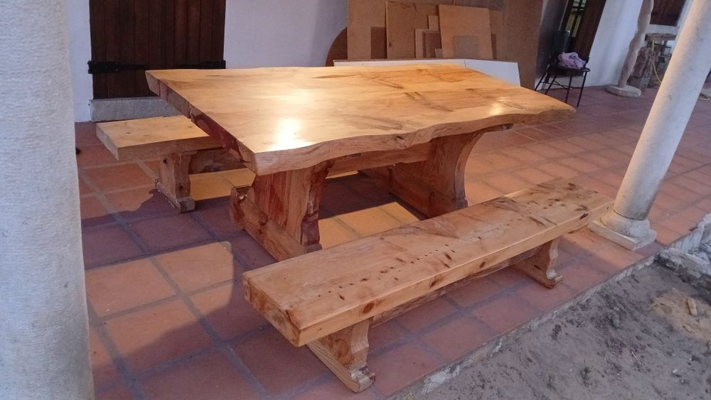 Mesa em madeira maciça, 2000x900 mm