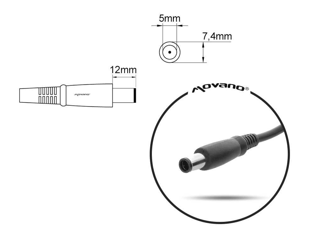 Zasilacz Ładowarka 19.5V 3.34A (7.4x5.0 pin) - Dell Inspiron Latitude