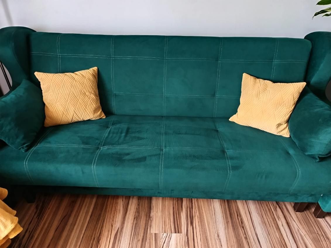 Wersalka, sofa butelkowa zieleń
