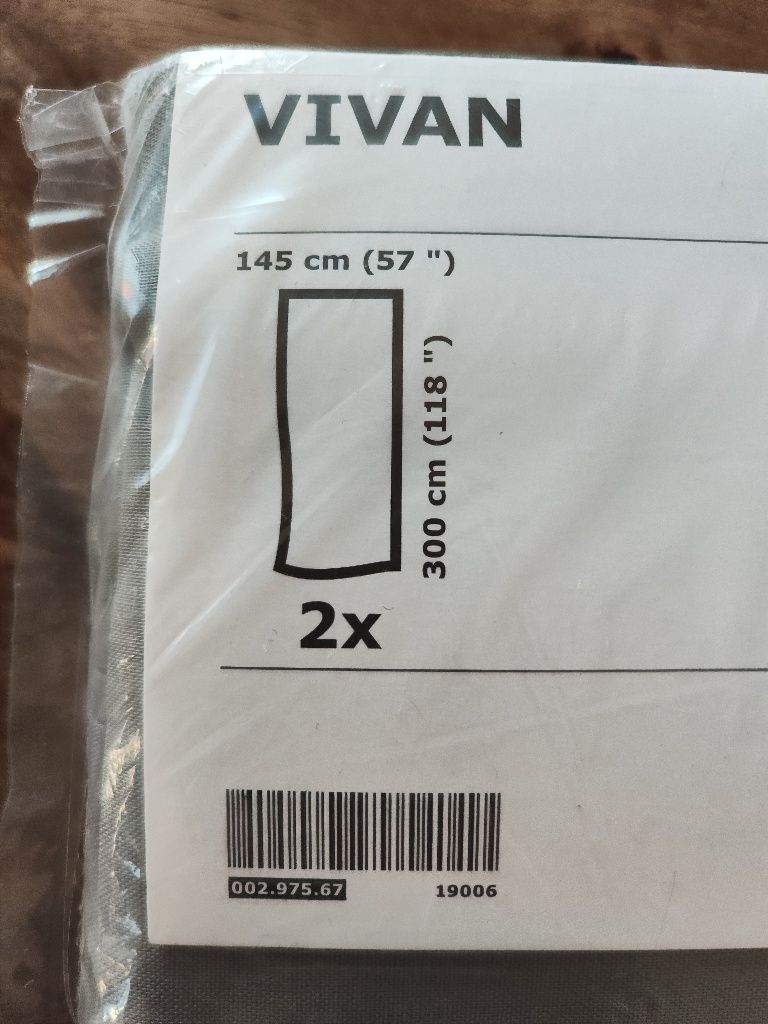 Zasłony Ikea Vivan 2 szt 145 x 300