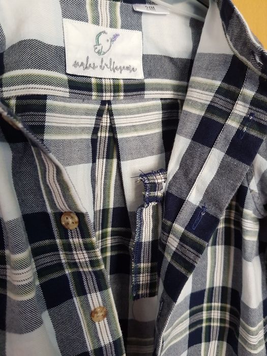 Camisa criança quadrados