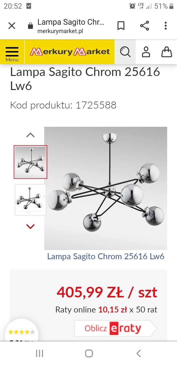 Lampa żyrandol ścienny