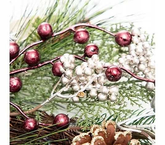 Wieniec wianek jagody świąteczny 50 cm na drzwi dekoracja