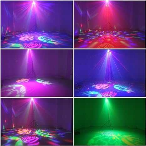 4-Efekty LED Kula Disco Laser Stroboskop Gobo Mix Wzorów i Kolorów DMX