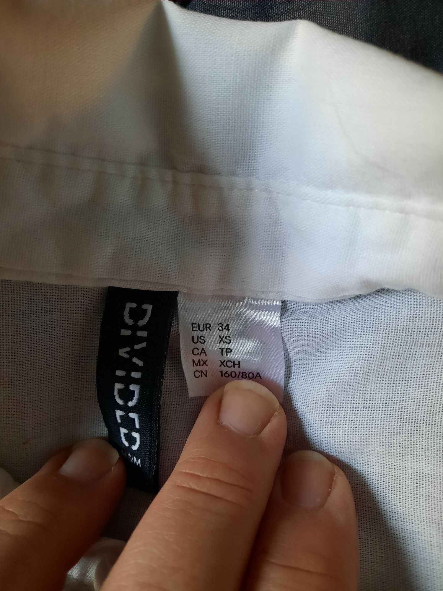 Divided H&M Biała galowa bluzka z kołnierzykiem rozmiar 34 XS