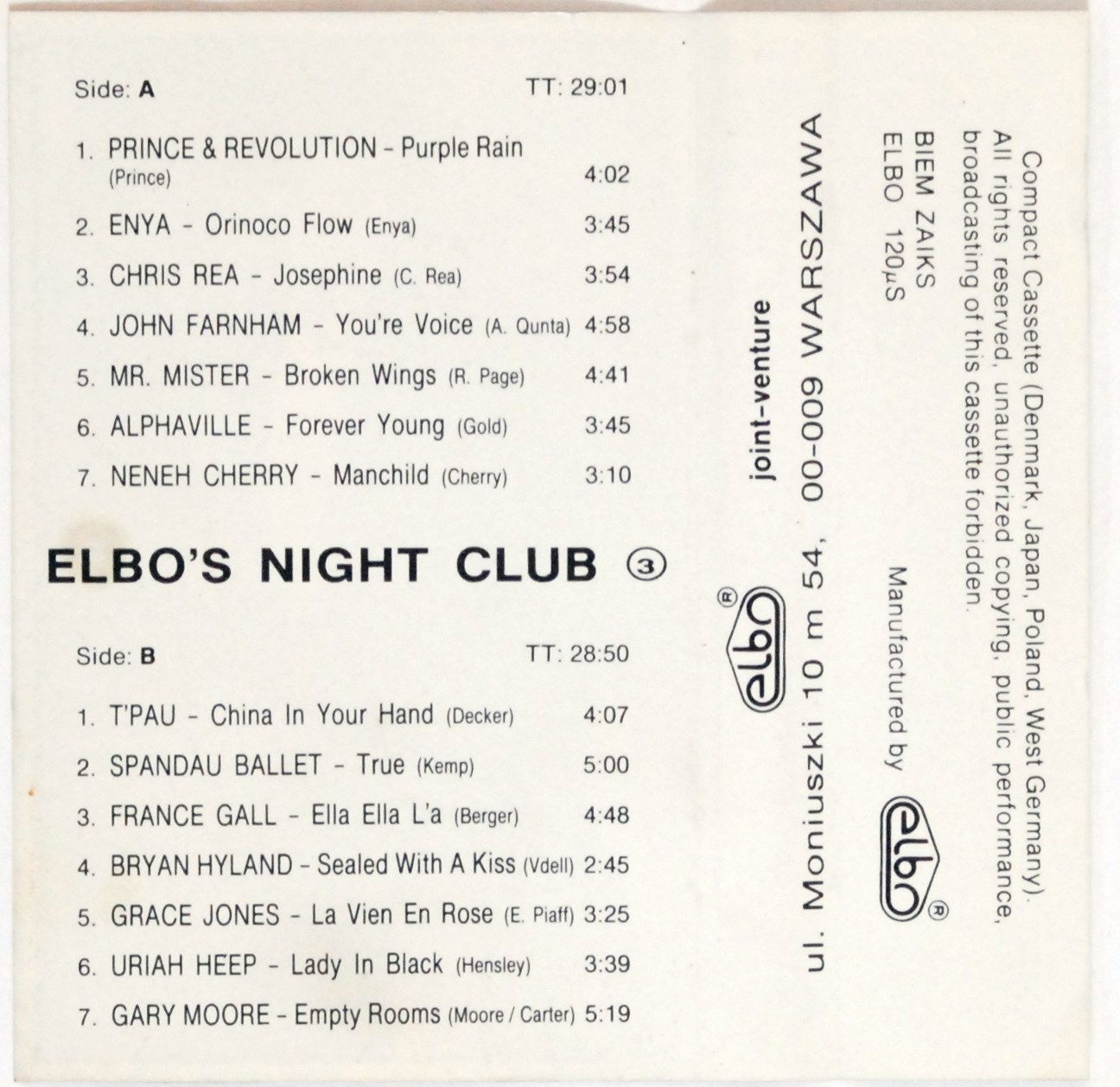 VA - Elbo's Night Club 3 (kaseta) BDB