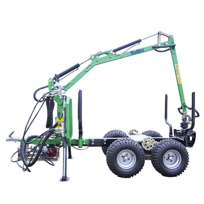 Przyczepa do trzebieży z żurawiem 3,6 m z napędem Quad/Ciągnik Kellfri