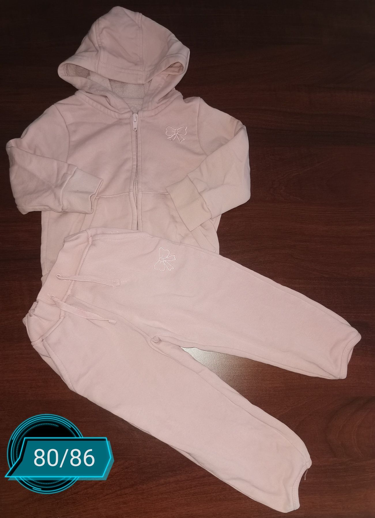 Komplet dresowy bluza rozpinana i spodnie, 80 86 dres ze ściągaczami