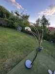 Lampa podlogowa stojaca 5 punktowa - zlota, podstawa marmurowa