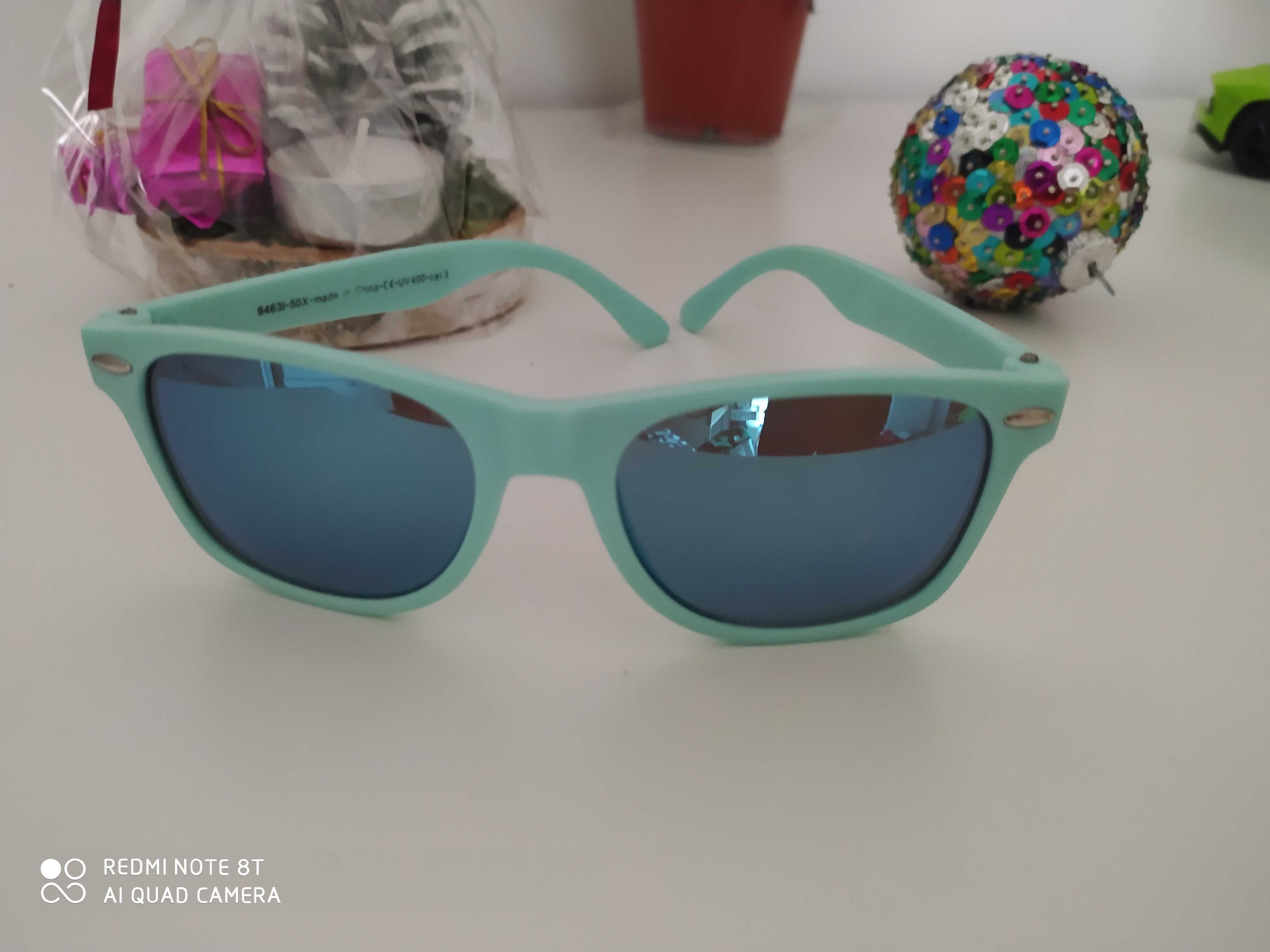Okulary przeciwsłoneczne chłopięce dziecięce niebieskie chłopca