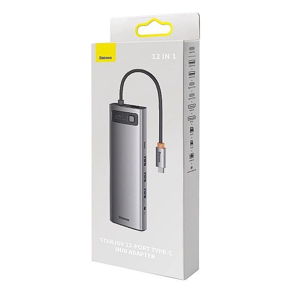 Baseus Metal Gleam wielofunkcyjny Hub Usb Typ C 12w1 Hdmi / Dp / Usb T