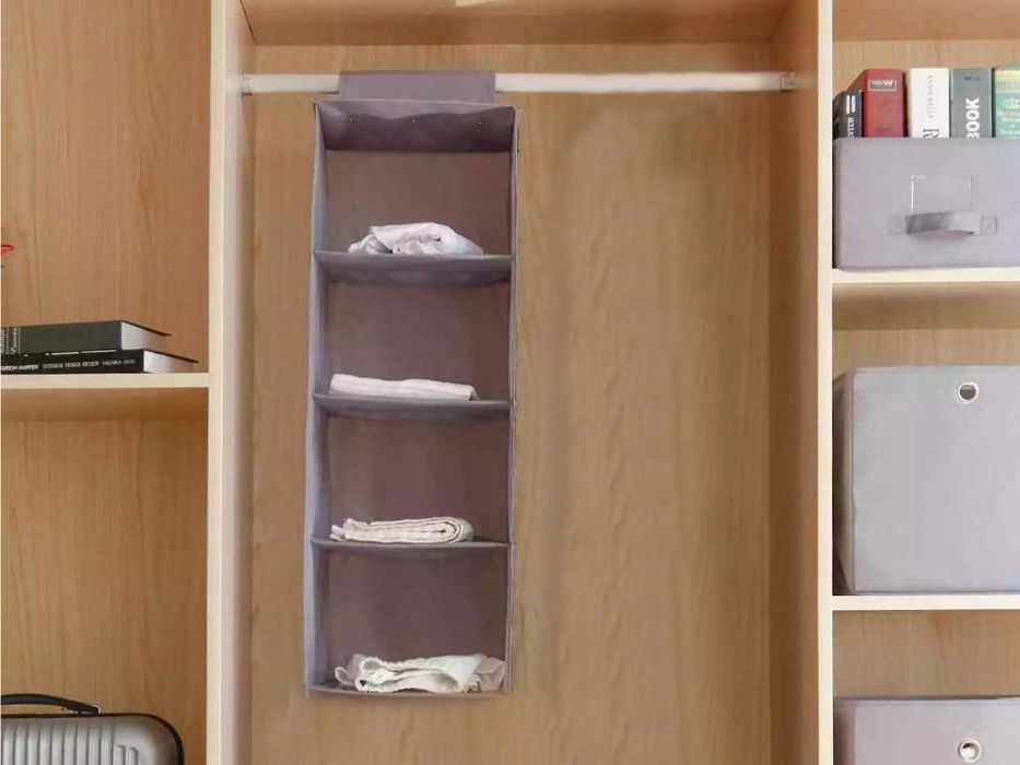 ORGANIZER do SZAFY WISZĄCA PÓŁKA. 4 półki 80cm Składana Półka 30x30 cm