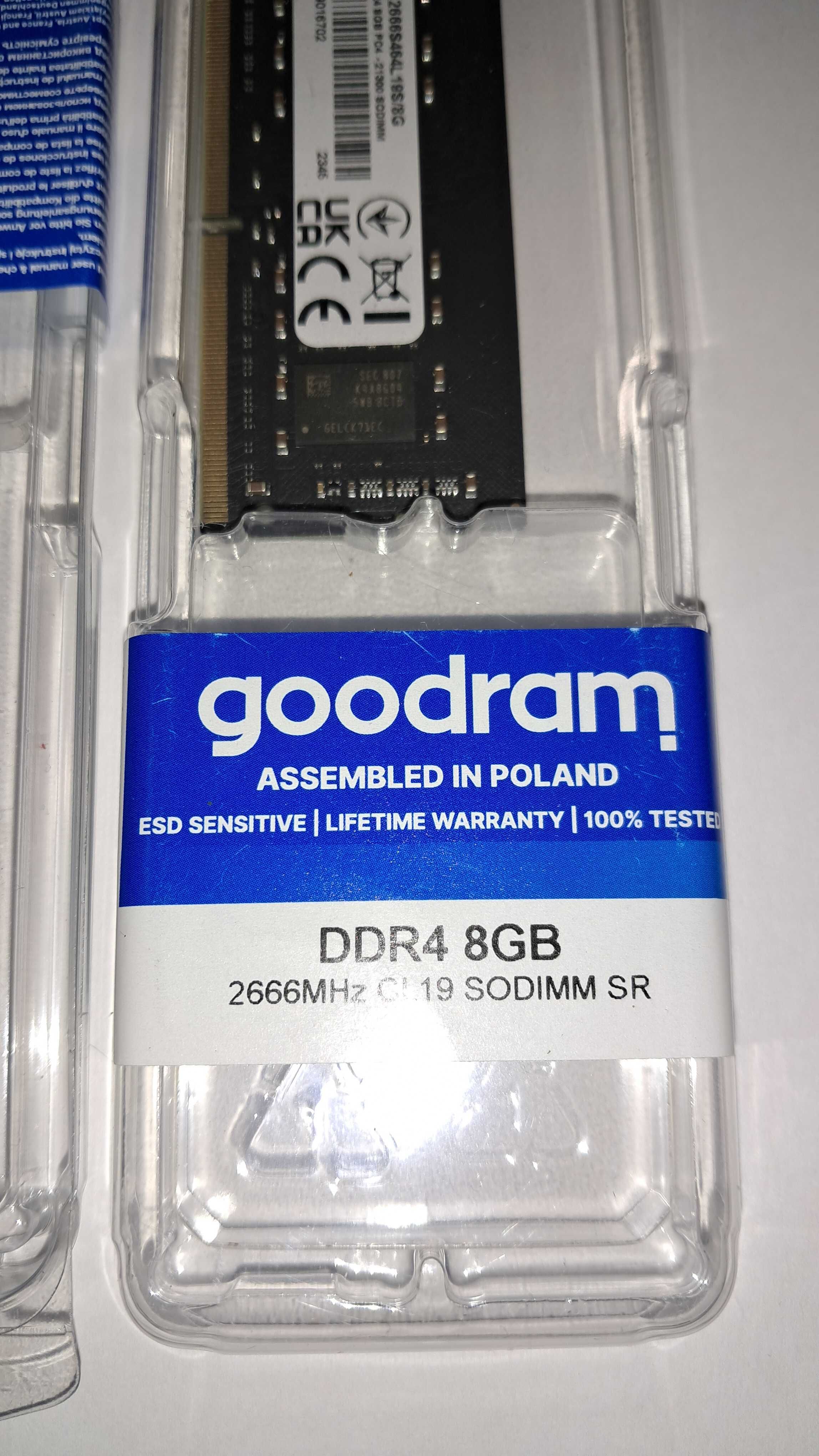 память для ноутбука goodram ddr4 8 gb нова 2666 МГц