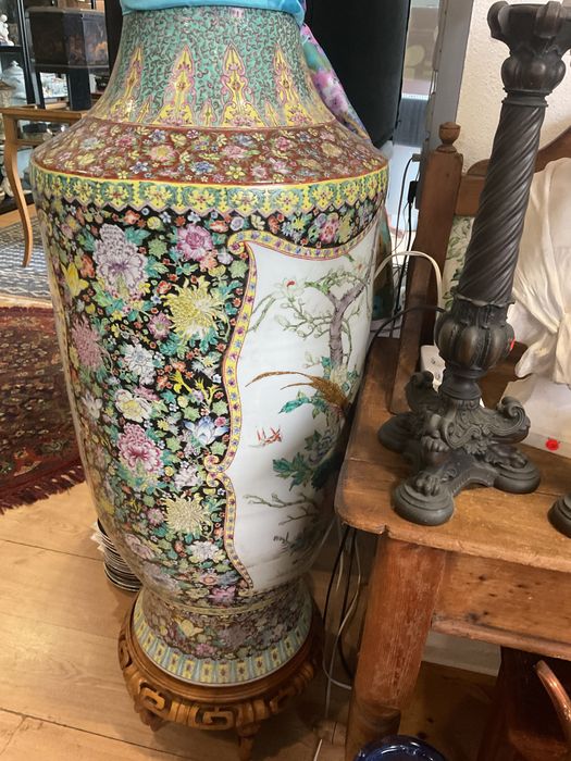 Vaso oriental famille rose style ,alt,1,20 cm discrição abaixo