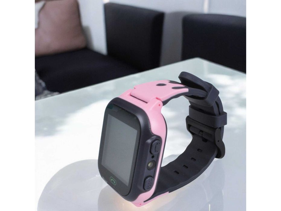 Smartwatch z funkcją sms aparat połączenia lokalizacja różowy Denmen