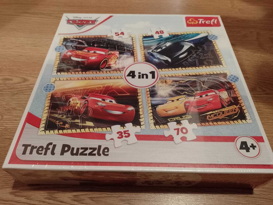 Puzzle z autami trefl 4w1