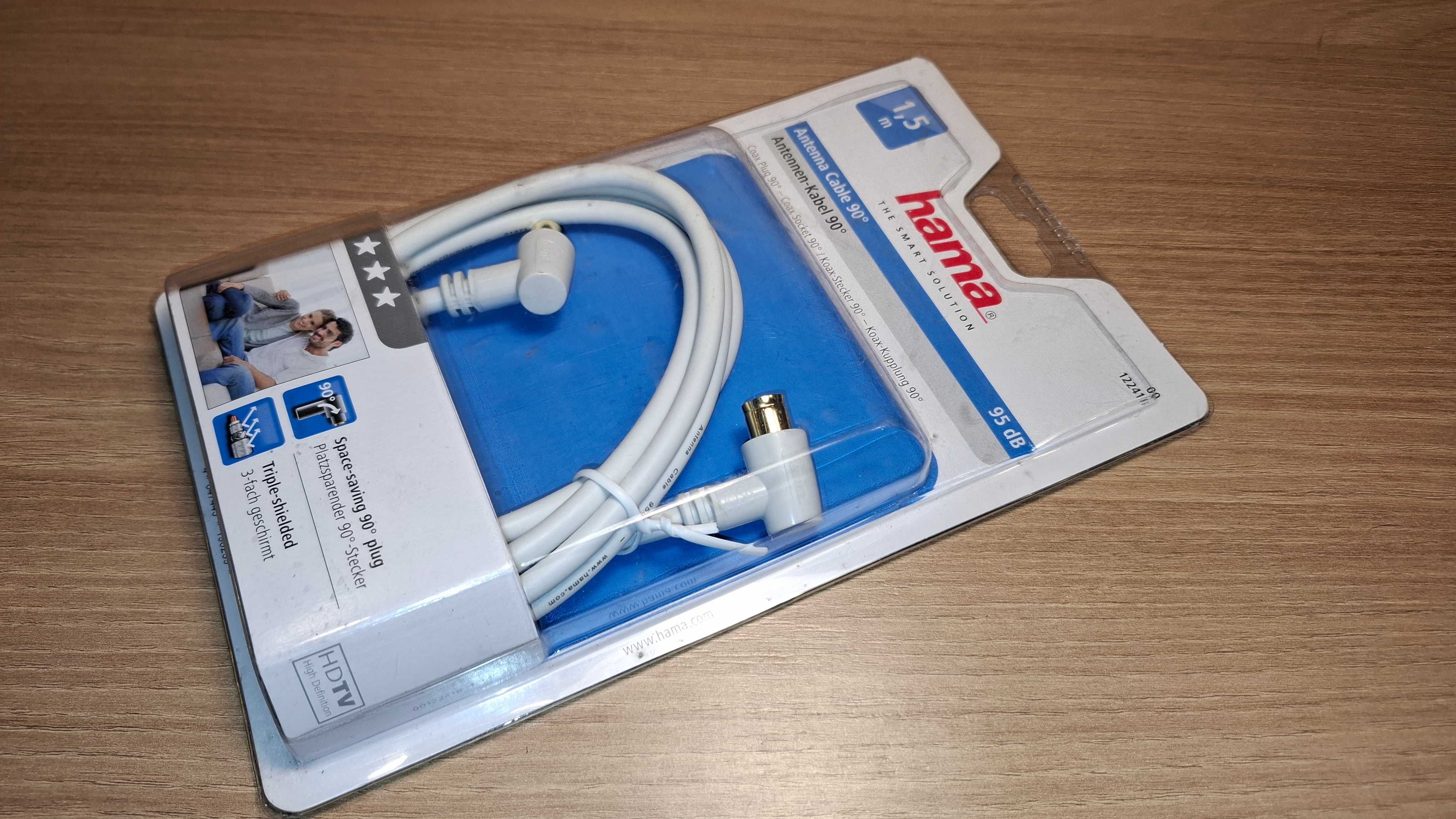 Kabel Antenowy - HAMA - Kabel Koncentryczny - DVB-T2 - 1,5 metra