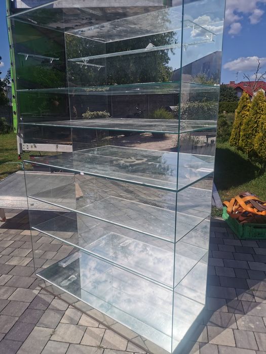 Regały szklane 10szt z lustrem