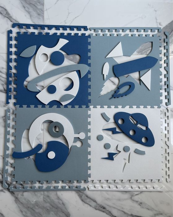 Дитячий, розвиваючий ігровий килимок-пазл «Космос»