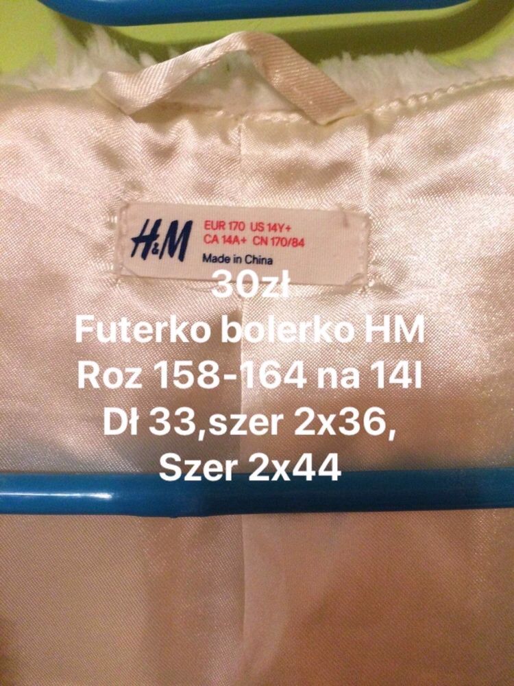 Futerko bolerko HM  Roz 158-164 na 14l Dł 33,szer 2x36, Szer 2x44