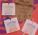 Plaquinha professores e auxiliares "Ensinar é um ato de AMOR"